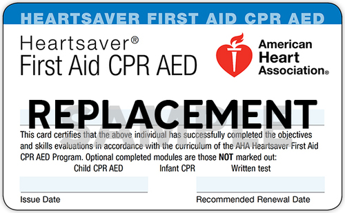 Replacement Certification Card – STAT Life Medical